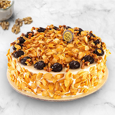 "Round shape Mocha Almond Cake  -1kg (Bangalore Exclusives) - Click here to View more details about this Product